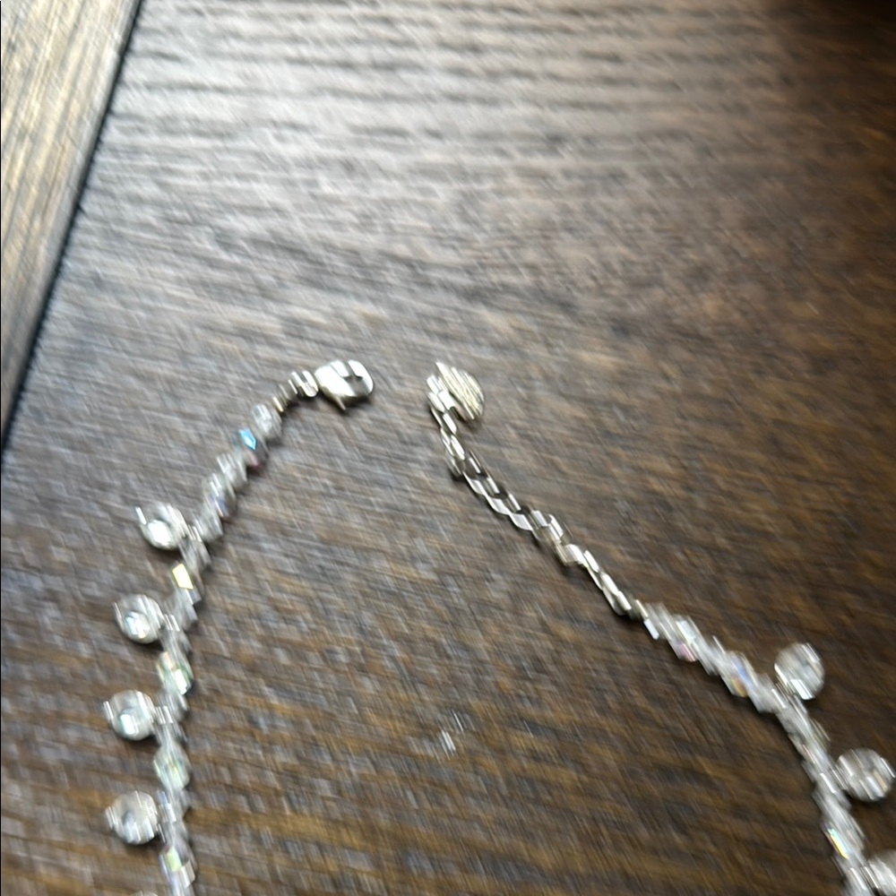 Swarovski Silver Crystal Drop Necklace - Picture 2 of 3